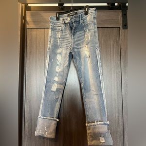 Express Cropped Skinny Distressed Skinny Jean Size 2